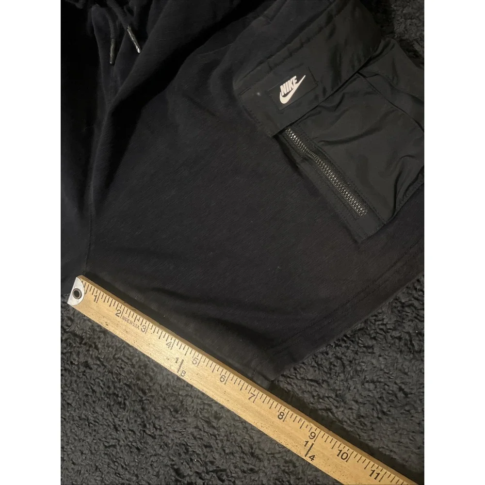 NIKE Sportswear cotton Lightweight Fleece Shorts Men's Medium Black cargo